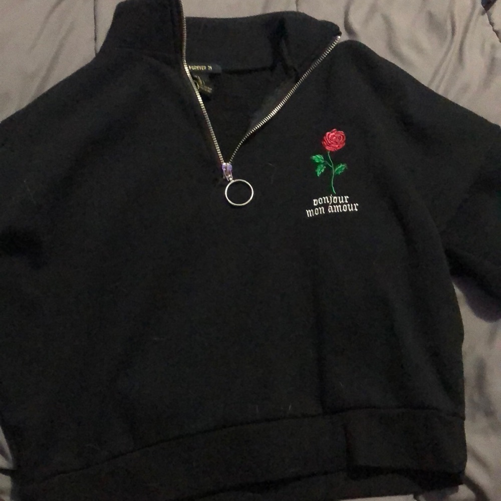 Black quarter-zip